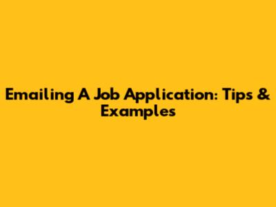 Emailing A Job Application: Tips & Examples