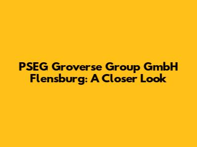 PSEG Groverse Group GmbH Flensburg: A Closer Look